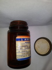 Vintage 1963 Brown Glass Bottle Sheets Pharmacy Afton IA