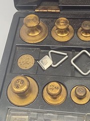 Vintage Bristol Myers Set of Pharmacutical Brass Weights in Original Box