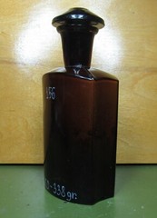 Vintage Medical Science Glass Bottle,Amber color,Germany №30824