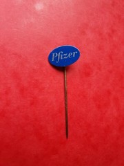 Pfizer pin badge Pharmacy biotechnology vaccines immunology USA United states