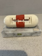 Perpetual Desk Calendar Vintage Medical Advertising Capsule Marble Base PD 362