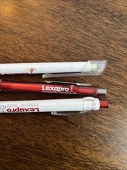 Lot of 3 Lexapro Medical Drug Rep Pharmaceutical Pens Red Grip White Gold Forest