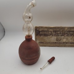 PARKE DAVIS Adrenalin Vaporizer Vintage Glass Medical Device with Box Rare