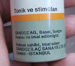 Vtg OPTALIDON SANDOZ MED. TIN BOX Swiss (Turkey 1965)