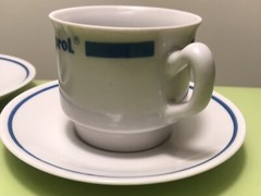 OLD PHARMACEUTICAL MEDICINE RANISAN LECEDIL.. DRUG ADVERTISING COFFEE SET 1970’s