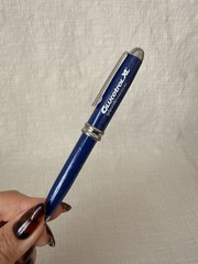 Pharmaceutical Drug Rep 2 Heavy Glucotrol XL working Pen, Silver And Blue