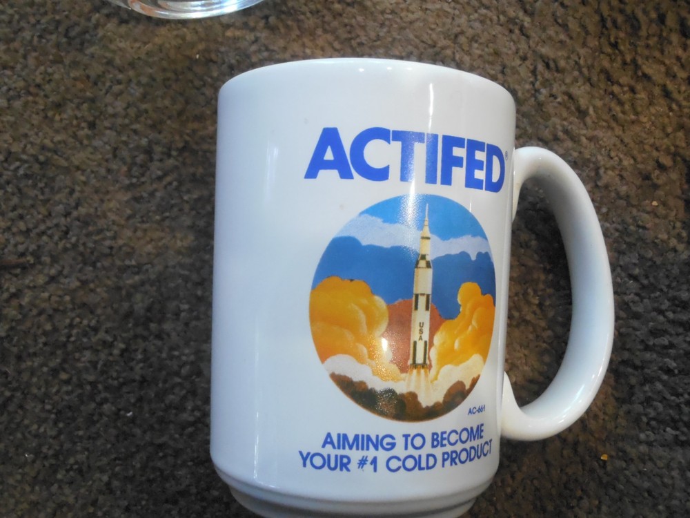 ACTIFED Mug Pharmaceutical Drug Rep Coffee Advertising Promo Swag