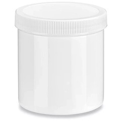 (12PACK) BERRY 16 Oz Plastic Ointment Jars White Plastic With Caps New