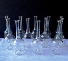 Set of 12 Vintage Hand Blown Mini Apothecary Laboratory Beakers Bottles