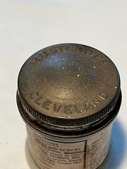 c1930s Musterole Ointment The Musterole Co. Cleveland Ohio, Milk Glass Jar