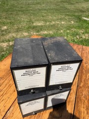Vintage Lot of 4 All Metal Pharmacy Prescription Black File Box McCracken