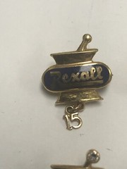 VINTAGE REXALL DRUG SET OF FOUR 14k YELLOW GOLD PINS – 15, 20, 25, 30 YEARS