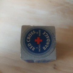 Vtg Red Cross Bandage Medical Original Box Johnson + Johnson Antique