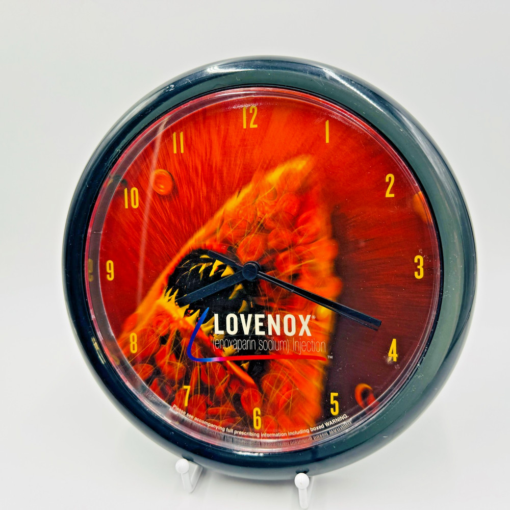 Lovenox Shark Clock Drug Rep Pharmaceutical Collectible Shark Promo Clock WORKS