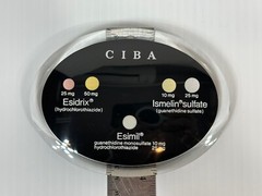 Vintage CIBA Pharmaceuticals Antihypertensive Doctor Promo Paper Weight Display