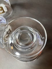 4 MCM Apothecary Pharmacy Medical Rx Gold Trim Footed Bar Drinking Glasses