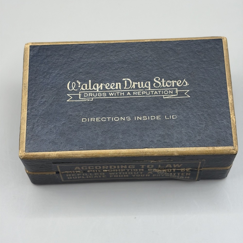 1939 Walgreen Drug Stores Pharmacy Medicine Box