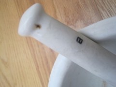 Marble Liquid Mortar & Pestle Marked B on Pestle