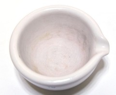 LARGE COORS 522-4 MORTAR AND 332-4 PESTLE WHITE CERAMIC