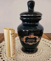 Apothecary 8.5″T Jar Peony (Paeonia Albiflora) Eli Lilly Navy Blue #19-662 READ