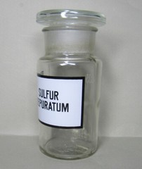 Vintage Medical Science Glass Bottle,Germany,SULFUR DEPURATUM