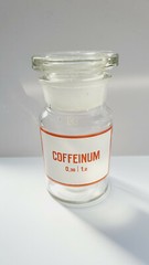 COFFEINUM, Vintage Glass Apothecary Pharmacy Clear Jar, 100 ml, with Cap