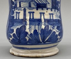 c. 1709 South Italian ‚Naples‘ Majolica Blue & White Albarello Drug Pharmacy Jar