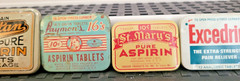 Vintage Pharmacy-Medicine Advertising ASPIRIN tins 13 pcs