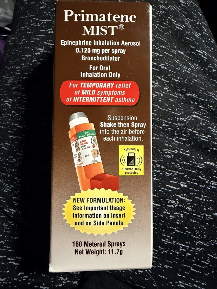 Primatene Mist Epinephrine Inhalation Aerosol 160 Sprays Exp 2027 #605