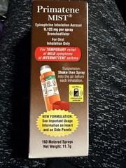 Primatene Mist Epinephrine Inhalation Aerosol 160 Sprays Exp 2027 #605