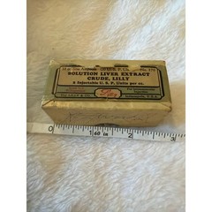 Vintage Eli Lilly Solution Liver Extract Crude apothecary Medicine Box 1942