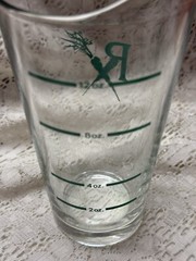 Vtg Beaker Glass Pharmacy Measurement Apothecary RX Science Lab