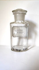 Vintage Crystal Apothecary Pharmacy Clear Jar 800 ml SUCCUS LIQUIR. PULV.
