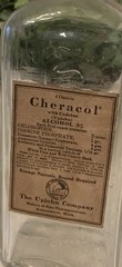 Vintage CHERACOL Cough Syrup Bottle Upjohn Kalamazoo MI Original Label Cap