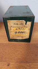 Vin.tage Phillips Metal File Pharmacy Prescription Box Industrial Rx SLC