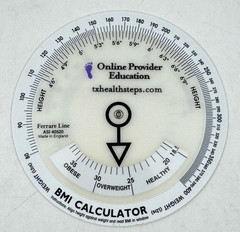 Body Mass Index (BMI) Calculator Wheel for Adults – Small Handy 3.5″ Reference