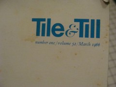 Vintage Original: TILE & TILL #1 vol 52 — march 1966 — eli lilly mag – spotty