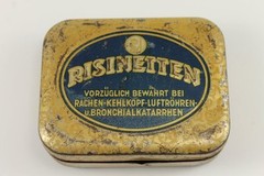 Antique German RISINETTEN Medical Pills Empty Tin Box 1940’s