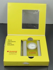 Rare Aranesp Desk Clock Drug Rep Pharmaceutical Promo In Original Box w/ Inserts