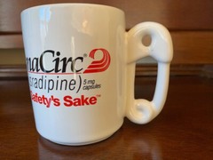 Drug Rep DynaCirc „For Safety’s Sake“ coffee mug, New never used