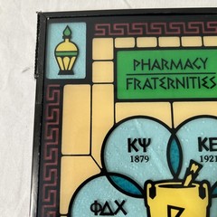 Vintage Schering Pharmacy Stained Glass Advertising Sign