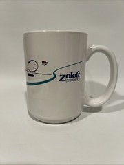 Pfizer Zoloft Coffee Mug Cup White Blue Pharmaceutical Promo Rep Advertising Y2K