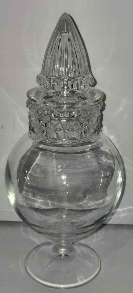 Vintage 1930s Tiffin Dakota Apothecary Drug Store Candy Glass Jar w/ Lid 11″
