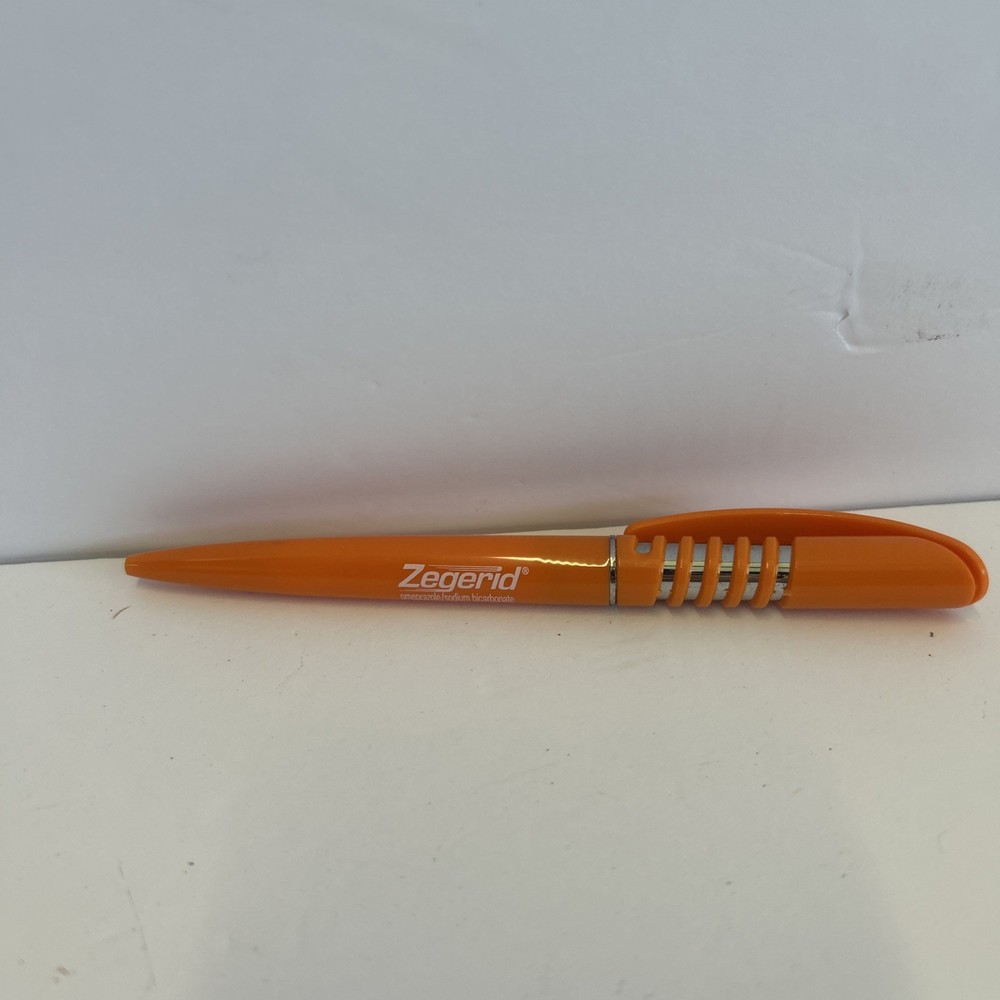 Orange Zegerid Drug Rep Pharmaceutical Promo Pens Spring Coil Clicker Tested
