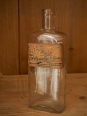 Trio of Vintage / Antique English Apothecary Chemist Bottles (Sold Individually)