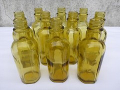 2 X Old Small Green Medicine Glass Pharmacy Bottle Approximately 9.7 Cm Green