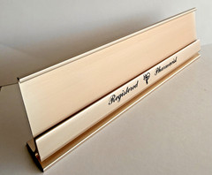 Vintage 1970s UPJOHN Registered Pharmacist Aluminum Desk Nameplate Display Sign
