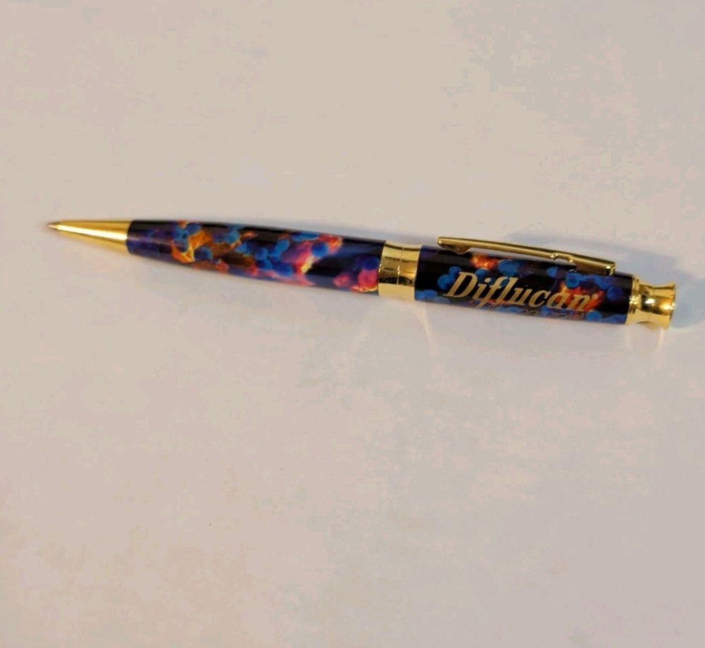 Diflucan Metal Gold Colorful Pharmaceutical Drug Rep Promo Advertising Pen