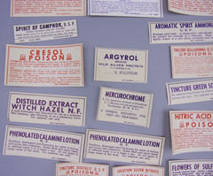 59 DIFFERENT VINTAGE PHARMACY MEDICINE APOTHECARY BOTTLE LABELS POISONS ETC.