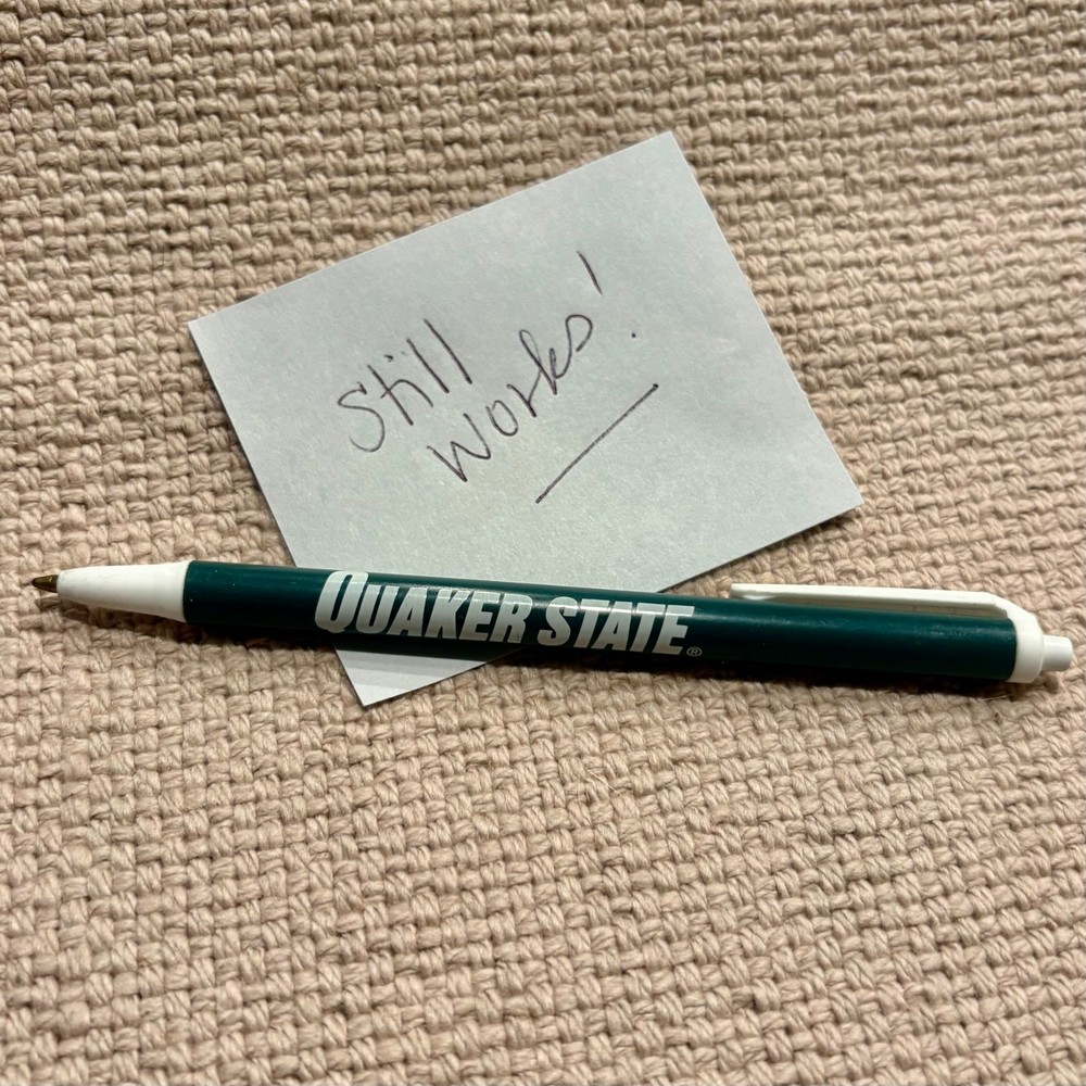Vintage Quaker State Oil Automotive Promo Advertising Pen by BIC – Black Ink